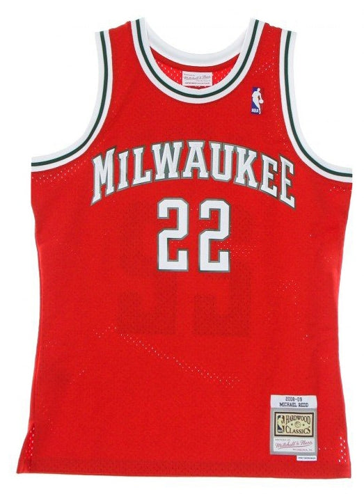  Mitchell & Ness Canotta Swingman Jersey Authentic Michael Redd 2008-09 Milwaukee Bucks Mitchell E Ness Uomo Rosso