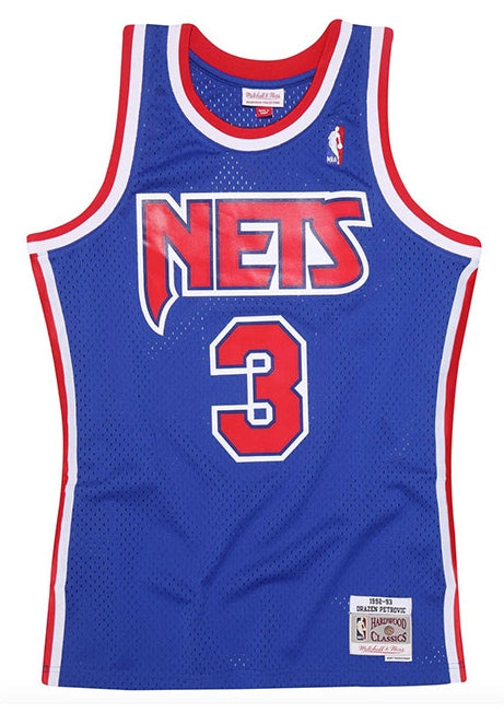  Mitchell & Ness Canotta Nba Swingman Road Jersey Nets 98 Drazen Petrovic Mitchell E Ness Uomo Blu