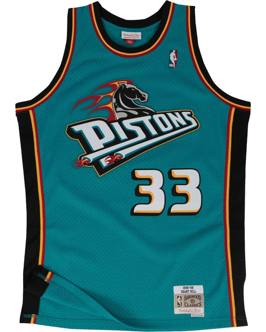  Mitchell & Ness Canotta Nba Swingman Road Jersey Pistons 98 Grant Hill Mitchell E Ness Uomo Teal