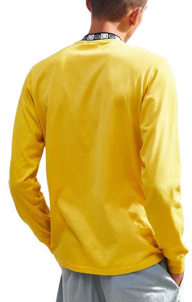  Lazy Oaf Maglia Happy Sad Rib Ls T-shirt Yellow Giallo Uomo - 2