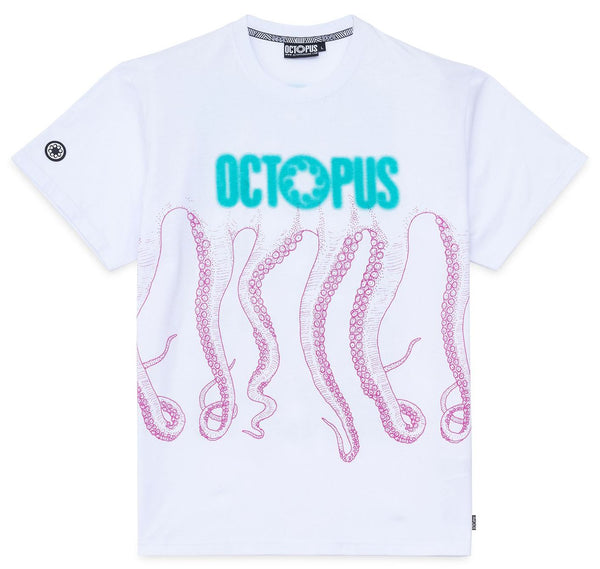 Octopus t-shirt Blurred tee white