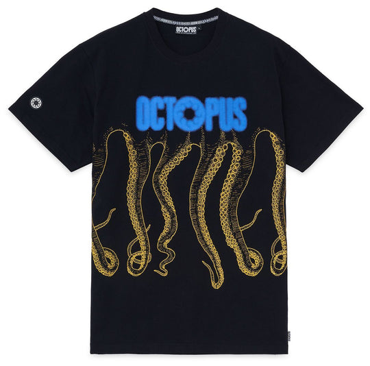  Octopus T-shirt Blurred Tee Black Uomo Nero