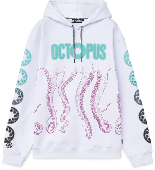  Octopus Felpa Blurred Hoodie White Uomo Bianco