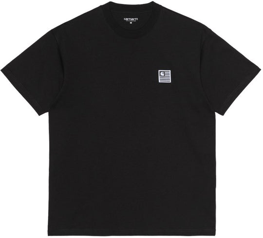  Carhartt Wip T-shirt S/s Label State Tee Black Uomo Nero