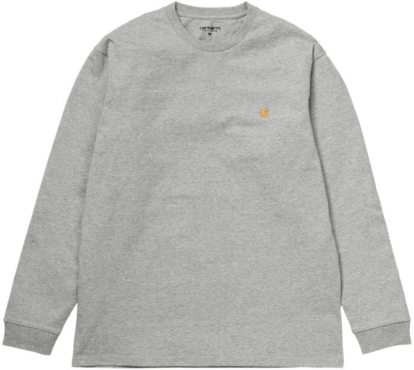 Carhartt WIP t-shirt L/S Chase tee grey heather gold