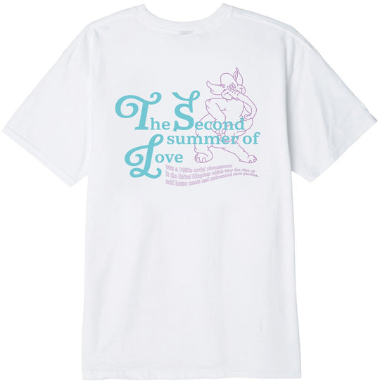  Mdn T-shirt Second Summer Of Love Embroided Logo Tee White Lilac Uomo Bianco