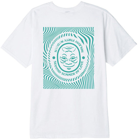  Mdn T-shirt Holiday Party Embroided Logo Tee White Petrol Uomo Bianco