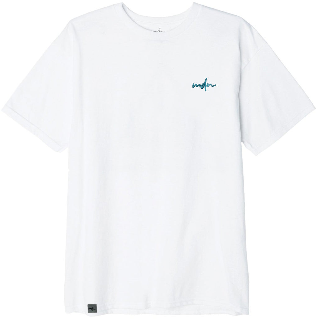  Mdn T-shirt Holiday Party Embroided Logo Tee White Petrol Uomo - 2