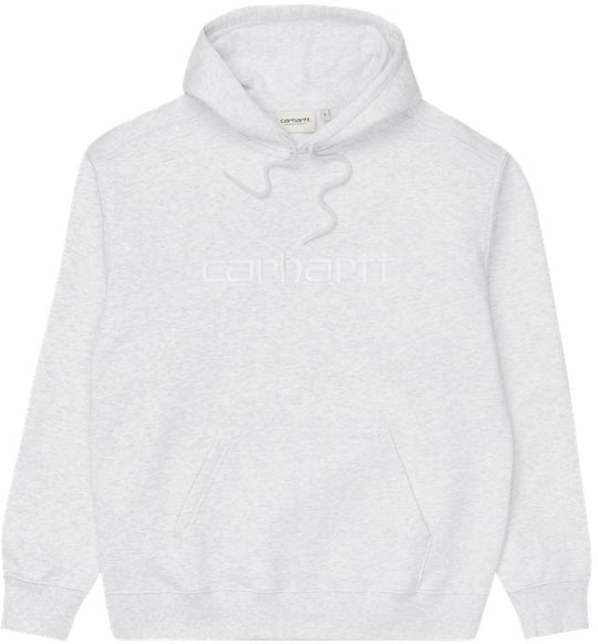  Carhartt Wip Felpa W' Hooded Sweatshirt Ash Heather White Donna Grigio