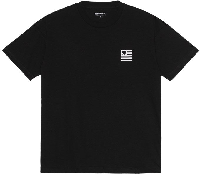  Carhartt Wip T-shirt W' S/s Hartt State Black Black/white Donna - 1