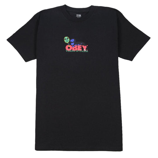  Obey T-shirt Visions Of Excess Classic Tee Black Uomo Nero