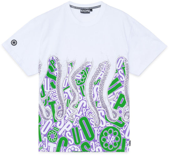  Octopus T-shirt Letterz Tee White Uomo Bianco