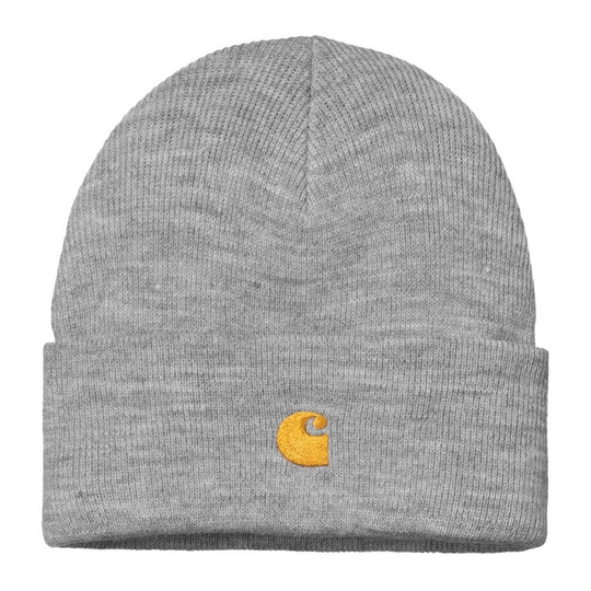  Carhartt Wip Cuffia Chase Beanie Grey Heather Gold Uomo Grigio