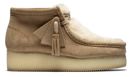  Clarks Originals Scarpe Wallabee Wedge Light Tan Suede Donna Beige
