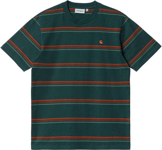  Carhartt Wip T-shirt S/s Kent Stripe Frasier Uomo Grigio