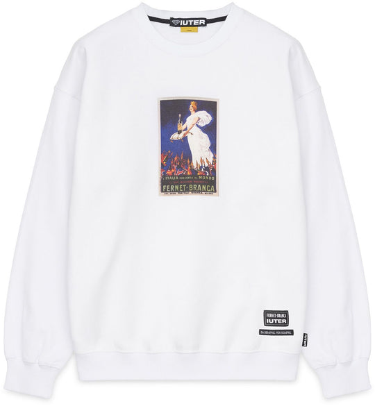  Iuter Felpa Poster Crewneck White Uomo Bianco