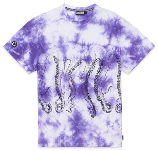  Octopus T-shirt Freak Tee Tie Dye Purple Uomo Viola