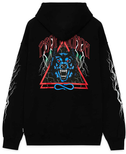  Propaganda Felpa Wolf Hoodie Black Uomo Nero