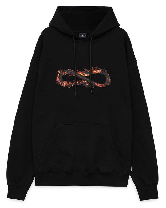  Propaganda Felpa Logo Fire Hoodie Black Uomo Nero