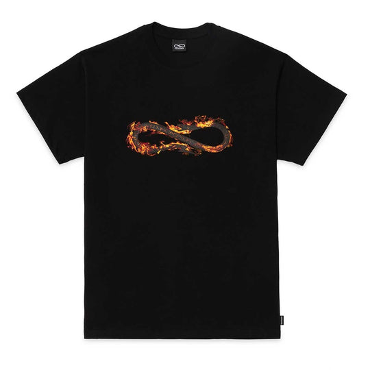  Propaganda T-shirt Logo Fire Tee Black Uomo Nero