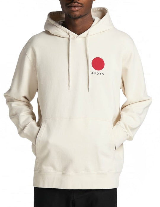 Edwin Felpa Japanese Sun Hoodie Sweat Whisper White Uomo Bianco