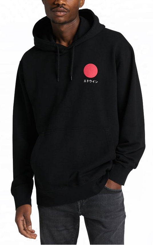  Edwin Felpa Japanese Sun Hoodie Sweat Black Uomo Nero