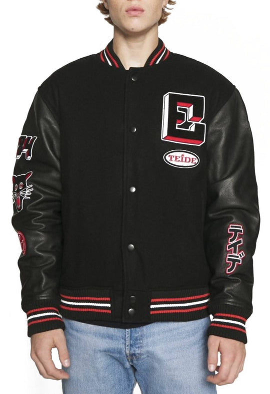  Edwin Giacca Varsity Chapter Jacket Black Uomo Nero