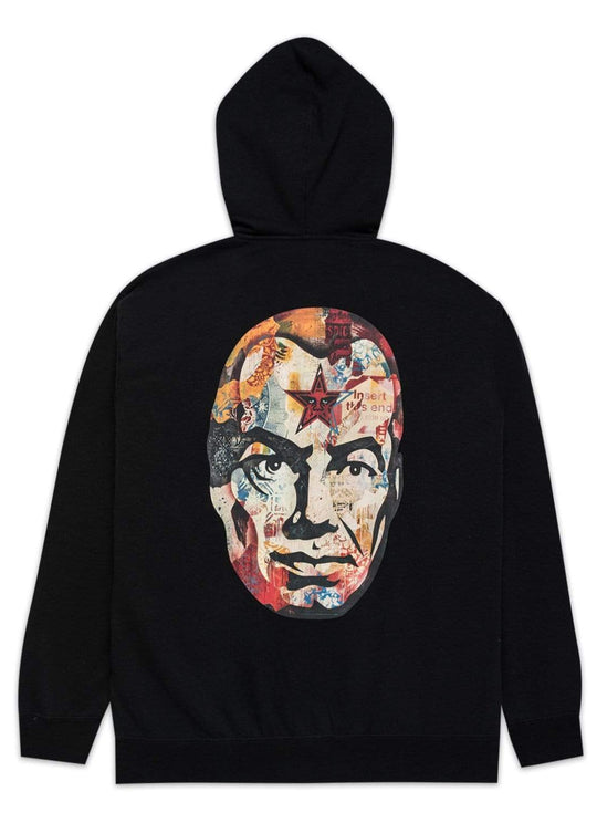  Obey Felpa Big Brother Premium Zip Hoodie Black Uomo Nero