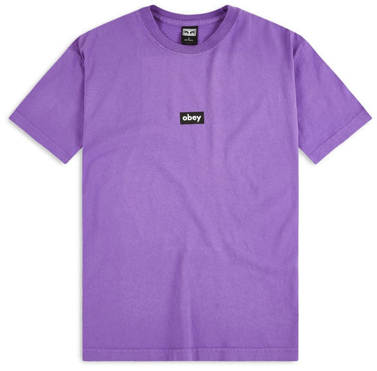  Obey T-shirt Black Bar Heavyweight Tee Orchid Uomo Viola