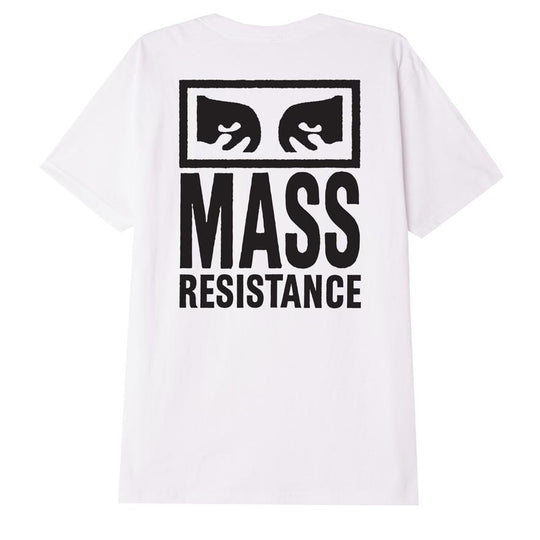  Obey T-shirt Mass Resistance Classic Tee White Uomo Bianco