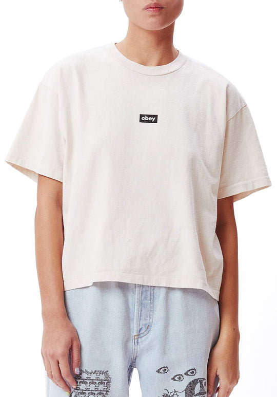  Obey T-shirt Tag Custom Crop Box Sago Uomo