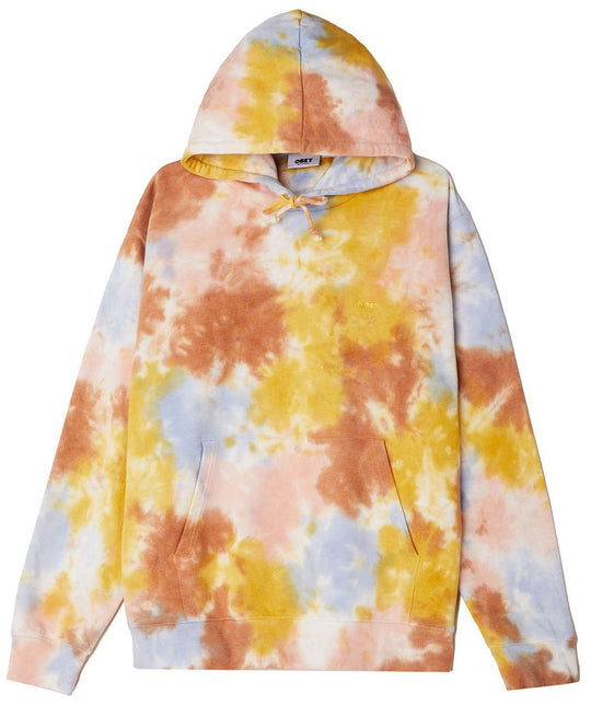  Obey Felpa Mini Bold Recycled Tie Dye Hoodie Specialty Fleece Toffee Multi Uomo Toffee Multicolore