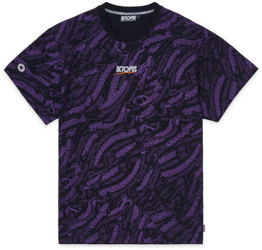 Octopus T-shirt Sci-fi Tee Purple Uomo Viola