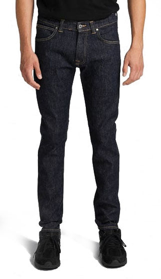  Edwin Pantaloni Jeans Ed-85 Slim Tapered Drop Crotch Blue Rinsed Contrast Uomo