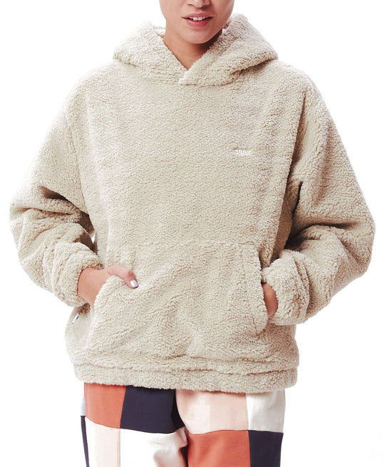  Obey Felpa Gias Polar Pullover Hood Silver Grey Uomo