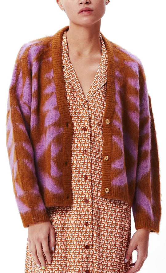  Obey Maglione Cardigan Zoey Brown Multi Uomo Marrone