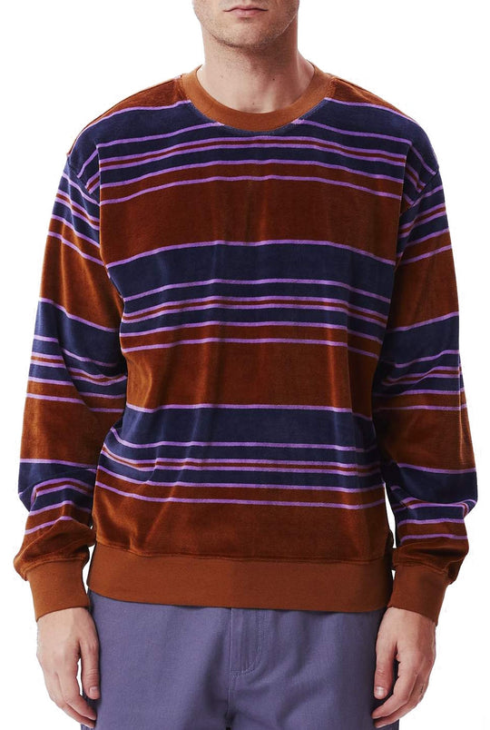  Obey Felpa Ronen Velour Catechu Wood Multi Uomo
