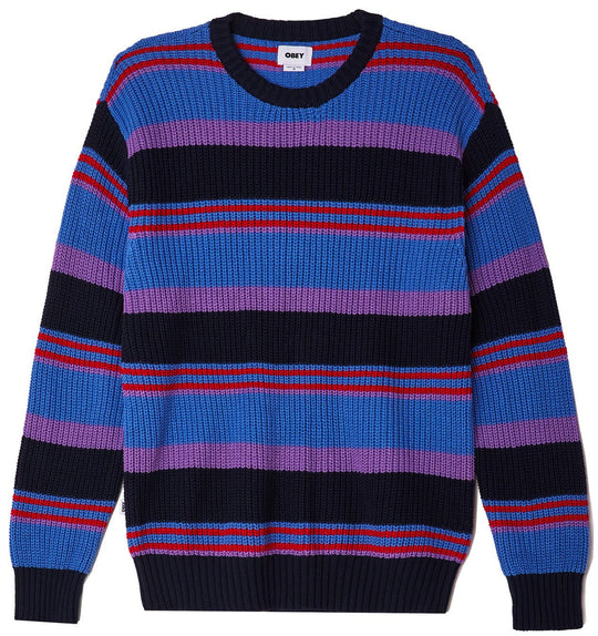  Obey Maglione Parker Sweater Navy Multi Uomo Blu