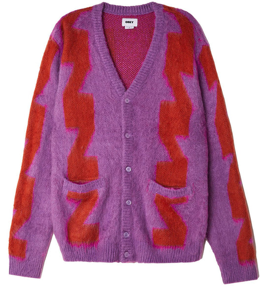  Obey Cardigan Dexter Ochid Multi Uomo Orchid