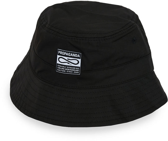  Propaganda Cappello Label Bucket Hat Black Unisex Nero