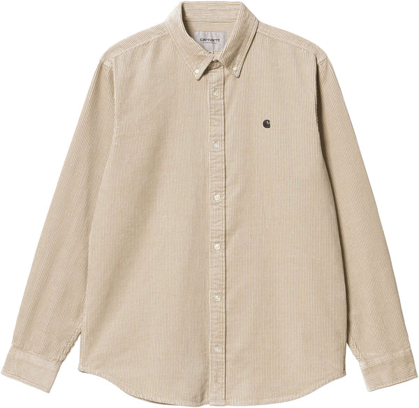 Carhartt WIP camicia L/S Madison Cord Shirt wall black