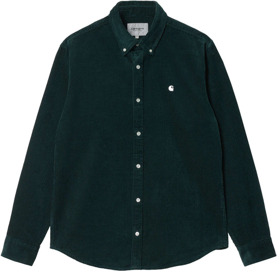  Carhartt Wip Camicia L/s Madison Cord Shirt Frasier Wax Uomo Grigio