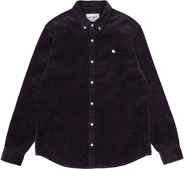 Carhartt WIP camicia L/S Madison Cord Shirt dark iris wax