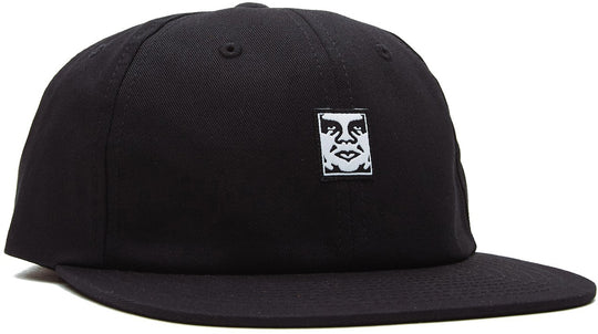  Obey Cappello Icon Face 6 Panel Strapback Black Uomo Nero