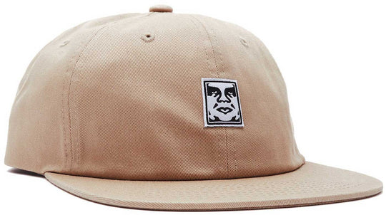 Obey Cappello Icon Face 6 Panel Strapback Kaki Uomo Light Beige