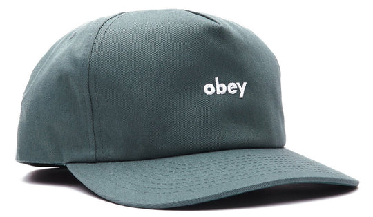  Obey Cappello Lowercase 6 Panel Snapback Leaf Uomo