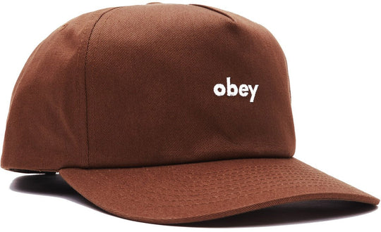  Obey Cappello Lowercase 6 Panel Snapback Brown Uomo Marrone