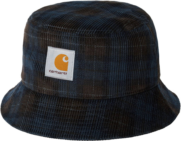 Carhartt WIP cappello Cord Bucket Hat check print tobacco