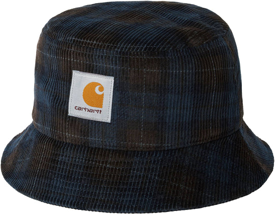  Carhartt Wip Cappello Cord Bucket Hat Check Print Tobacco Unisex Marrone