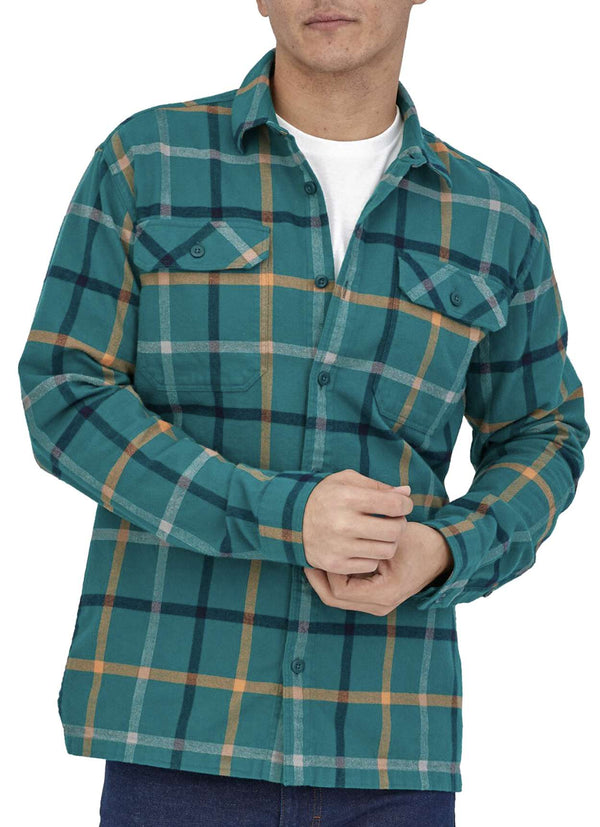 Patagonia camicia Men's Long-Sleeved Organic Cotton Midweight Fjord Flannel Shirt dark borealis green